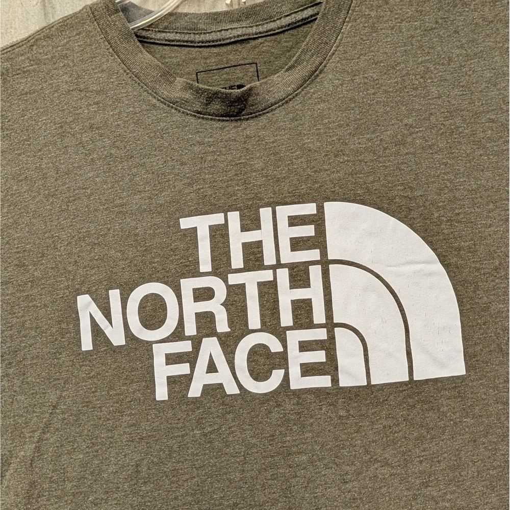 The North Face Mens Graphic Tee Olive Green Heather Half Dome Logo Shirt Small